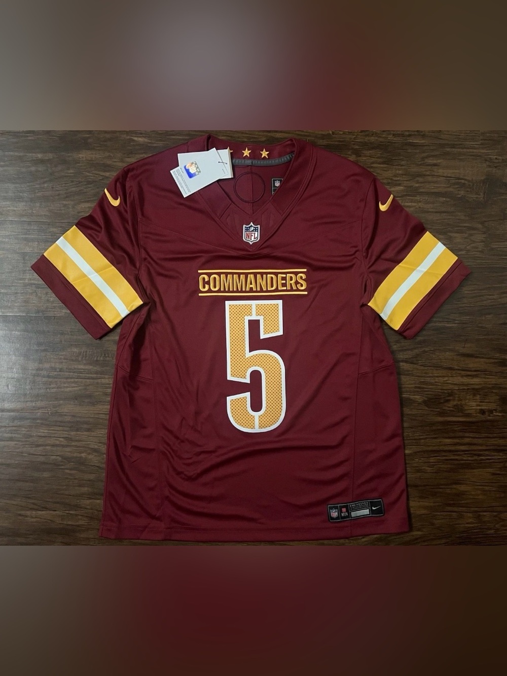 Nike Washington Commanders #5 Daniels Vapor FUSE Home Football Jersey Medium